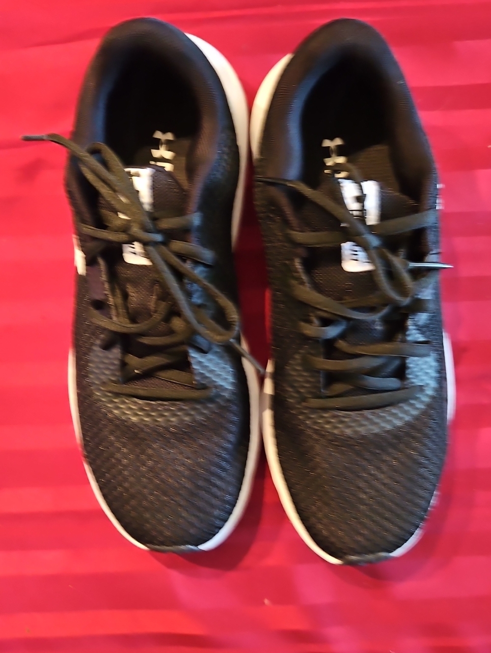 Under Armour Men’s Black Athletic Sneakers with White Soles